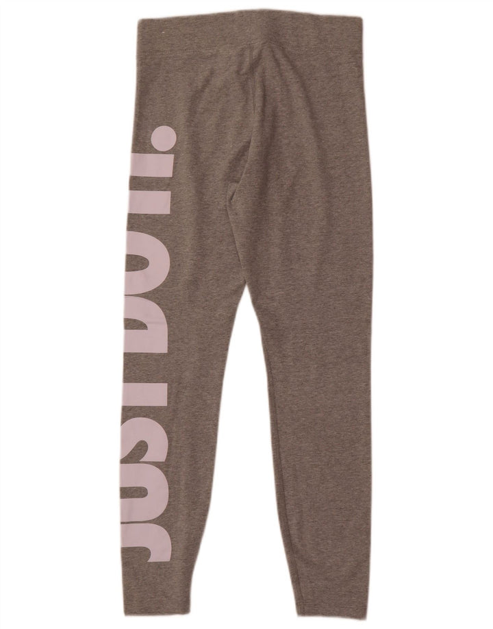 Leggings grafic Nike pentru femei UK 12, bumbac gri mediu