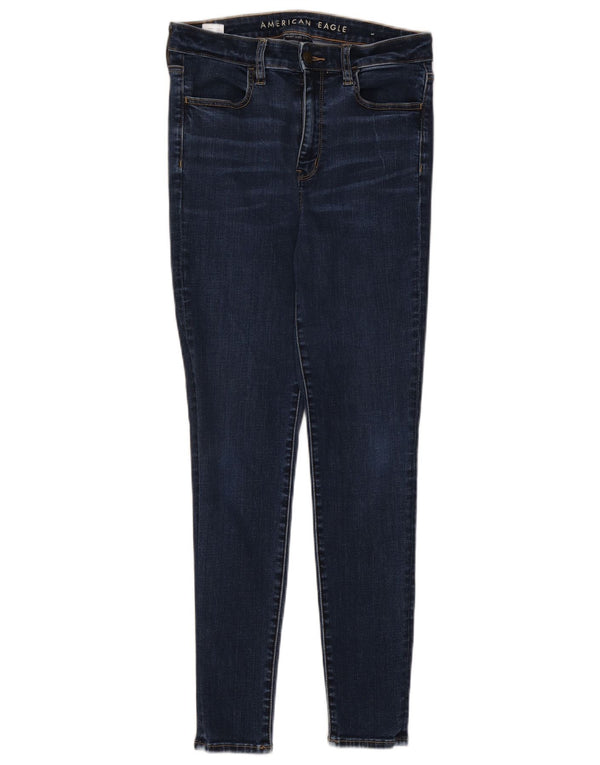 American Eagle Womens Skinny Jeans UK 14 Large W30 L28 Navy Blue Cotton