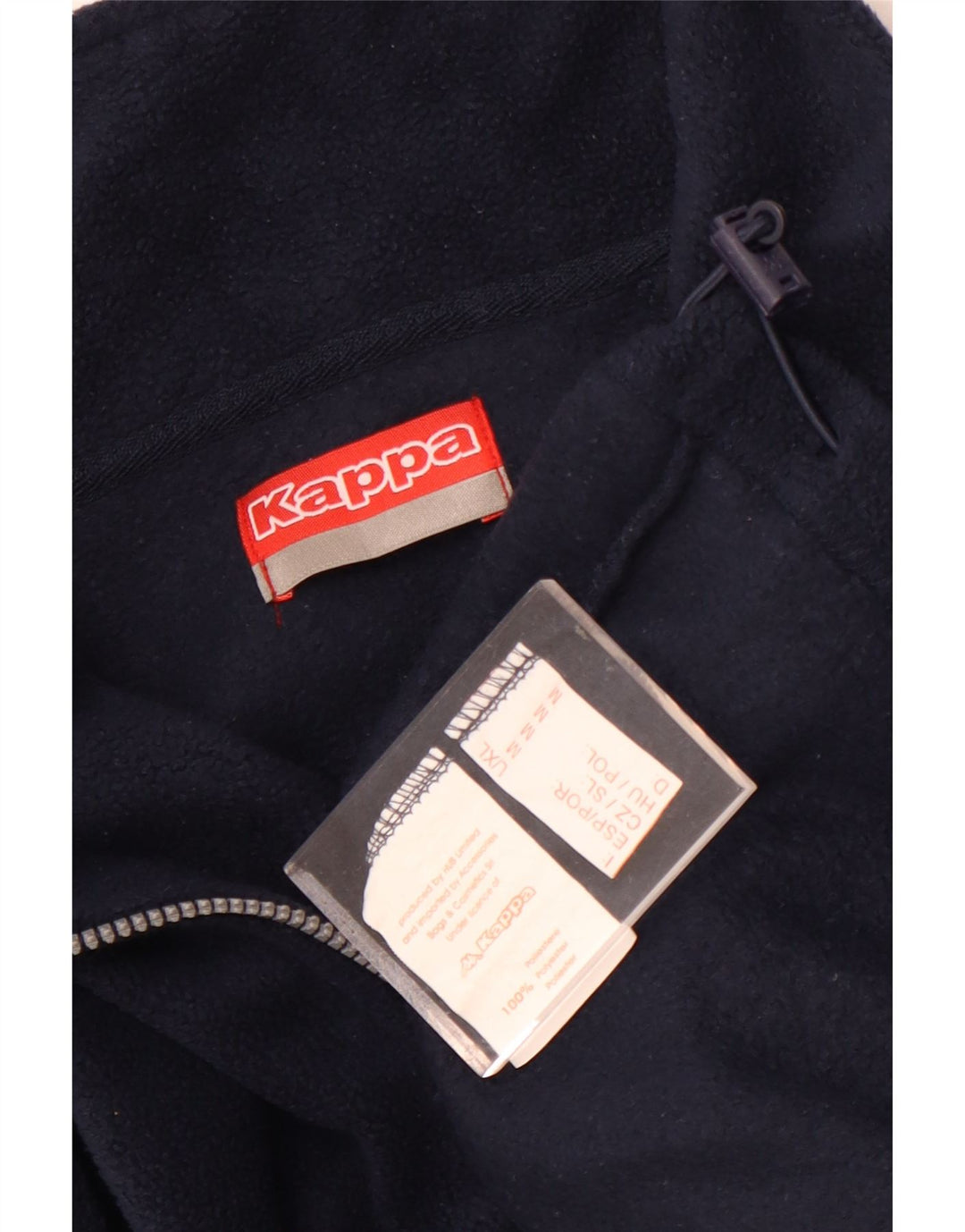 Pulover din lână pentru bărbați Kappa, cu fermoar și gât, poliester bleumarin mediu