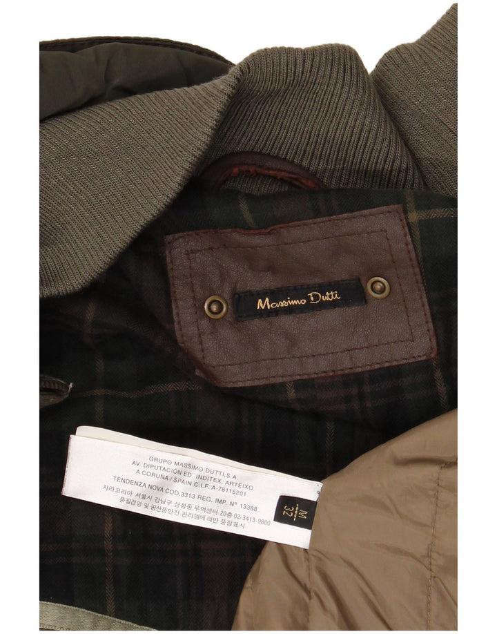 Jachetă militară pentru femei MASSIMO DUTTI UK 14 Medium Kaki Poliester