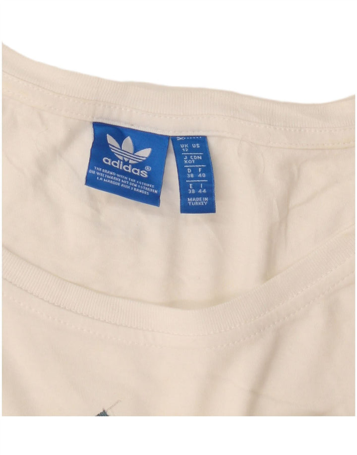 Tricou grafic Adidas pentru femei Top UK 12 Medium White