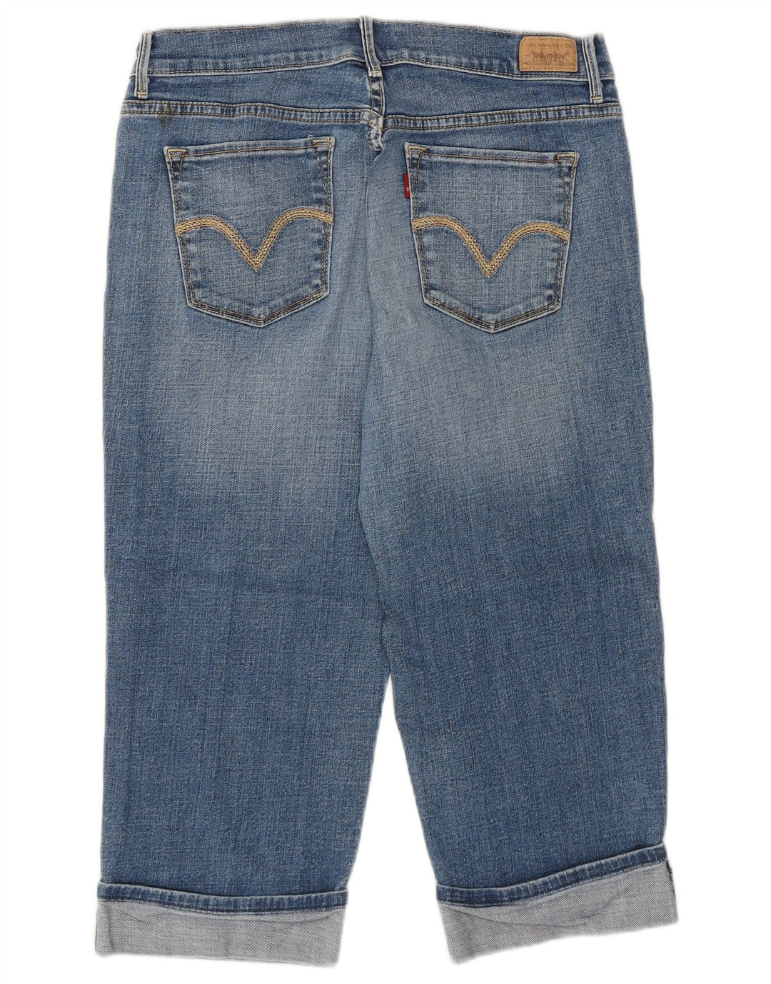 Pantaloni Capri pentru femei LEVI'S US 8 Medium W30 L19 Bumbac albastru