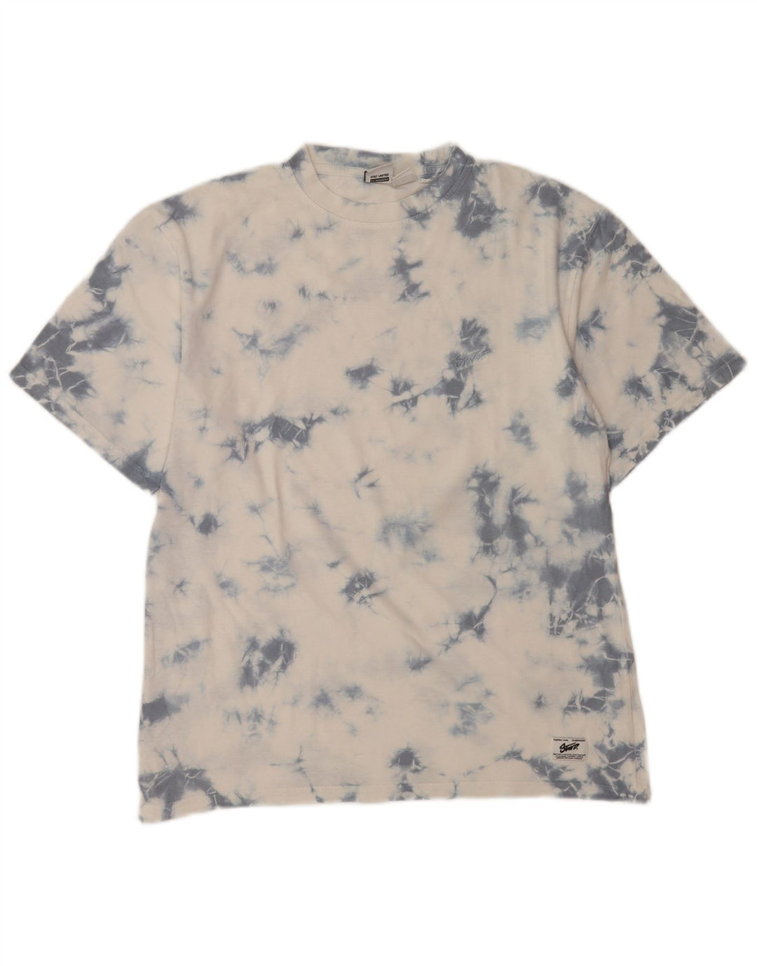Tricou pentru bărbați Pull & Bear Top XS Bumbac Tie Dye alb