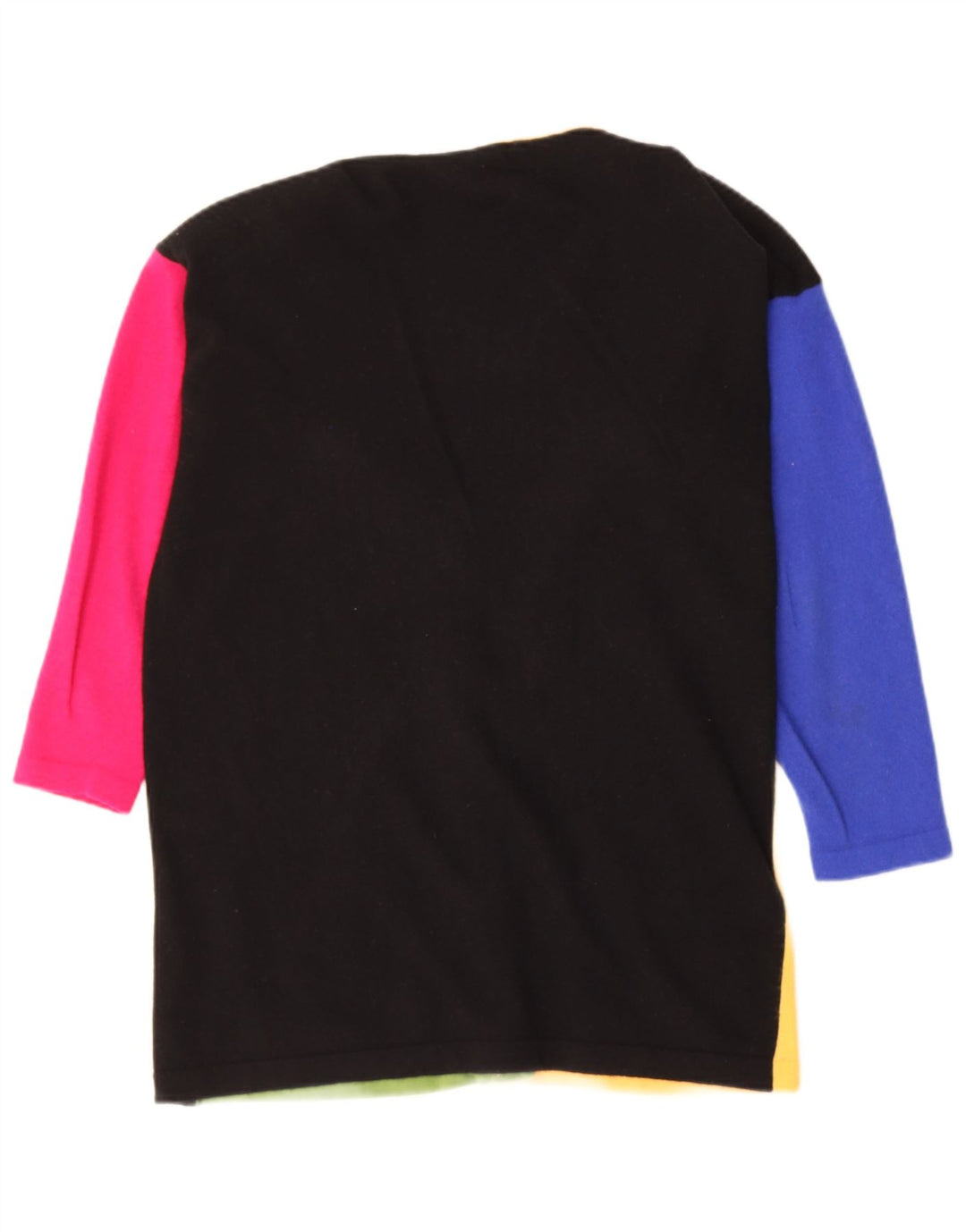 LECOMTE Womens Cardigan Sweater UK 16 Large Multicoloured Colourblock Wool