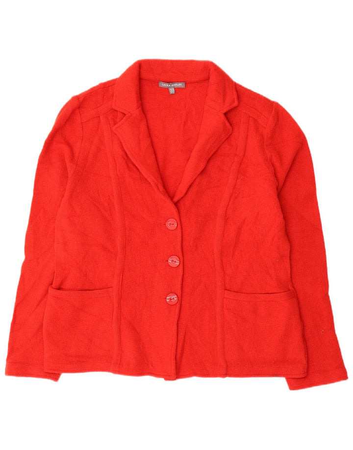 Pulover cardigan pentru femei Laura Ashley UK 16 Lână roșie mare