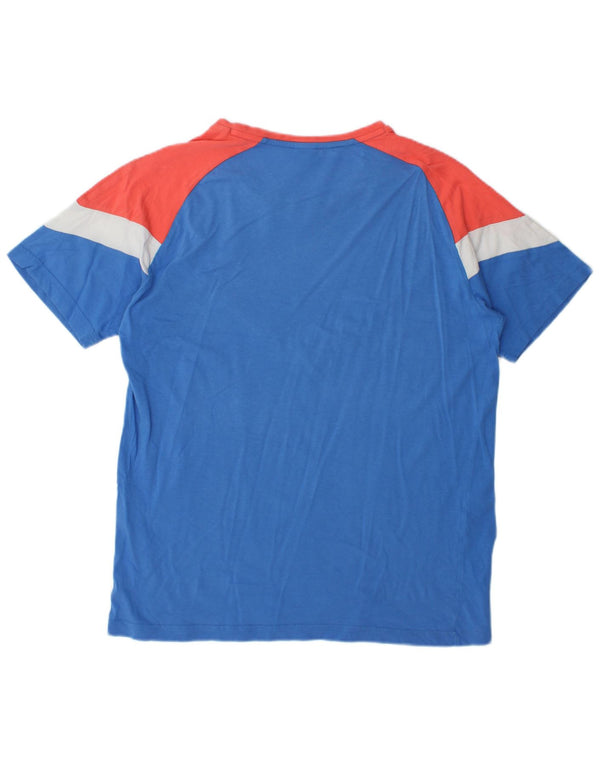 Puma Mens T-Shirt Top Medium Blue Colourblock
