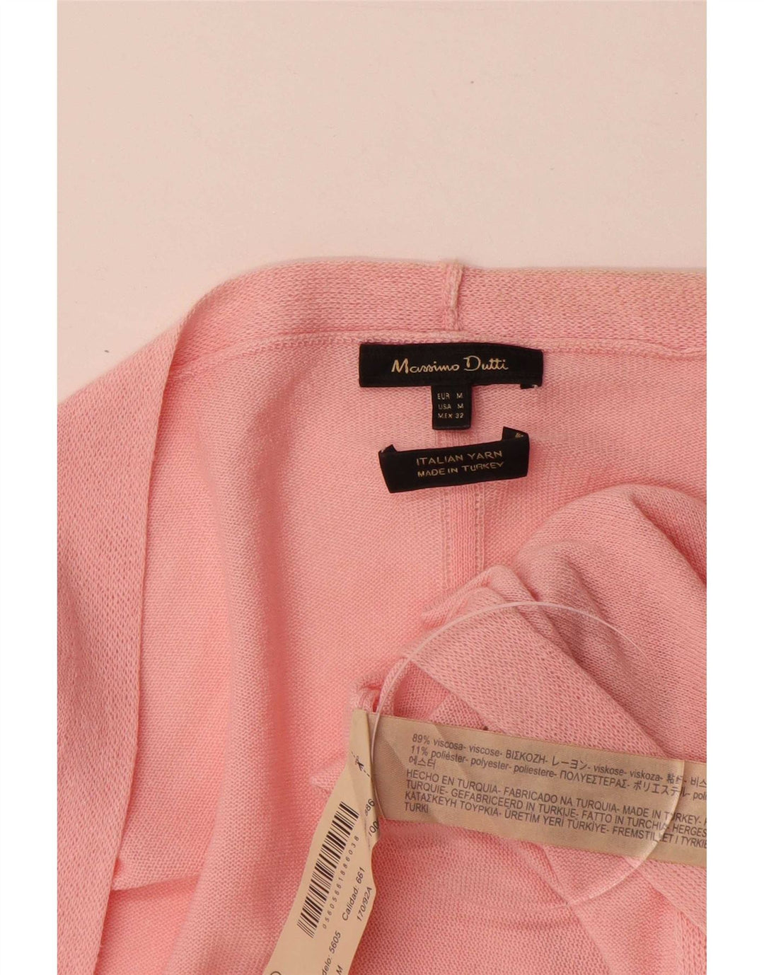 Pulover cardigan cu mâneci 3/4 pentru femei Massimo Dutti UK 14 Roz mediu