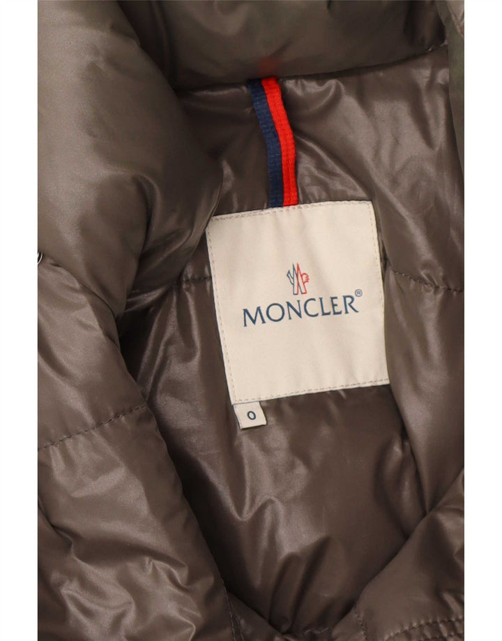 Jachetă căptușită cu glugă Moncler pentru bărbați Mărimea 0 XS Kaki Poliamidă