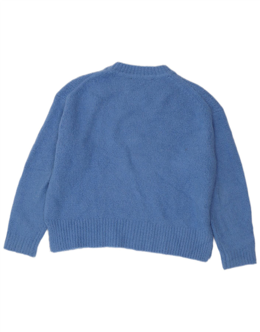 Pulover supradimensionat pentru femei Zara, cu gâtul turn, UK 14, albastru mediu acrilic