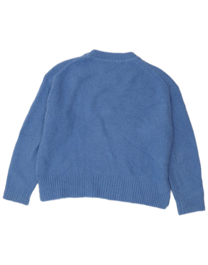 Pulover supradimensionat pentru femei Zara, cu gâtul turn, UK 14, albastru mediu acrilic