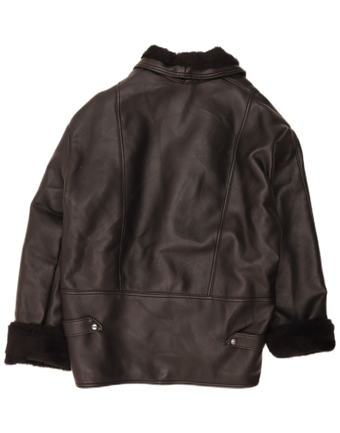 Jachetă vintage pentru bărbați din shearling IT 38 Medium Black Shearling