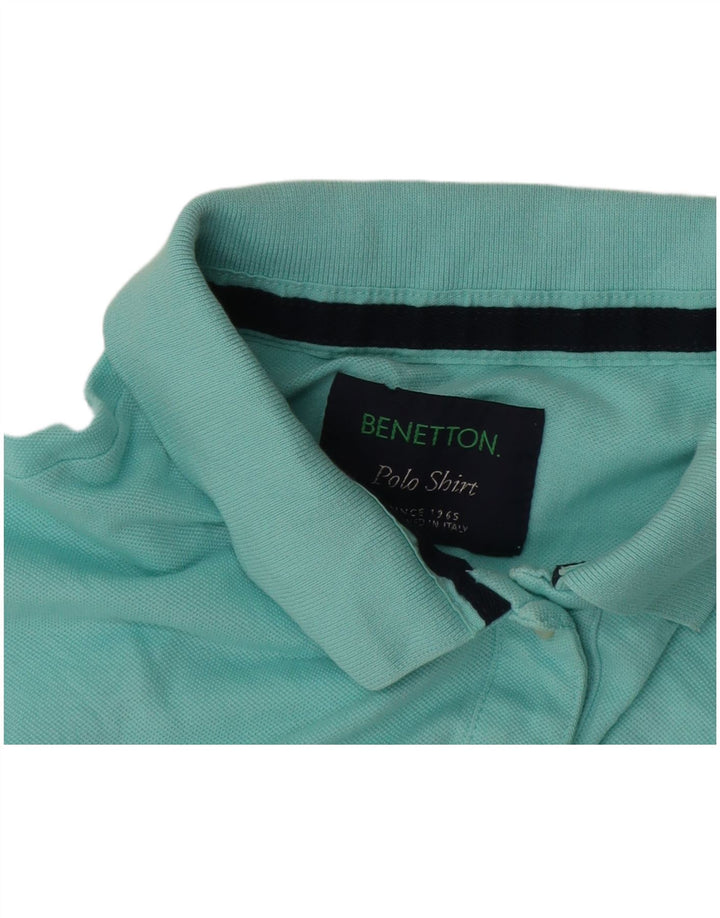 Tricou polo Benetton pentru femei UK 16 mare turcoaz