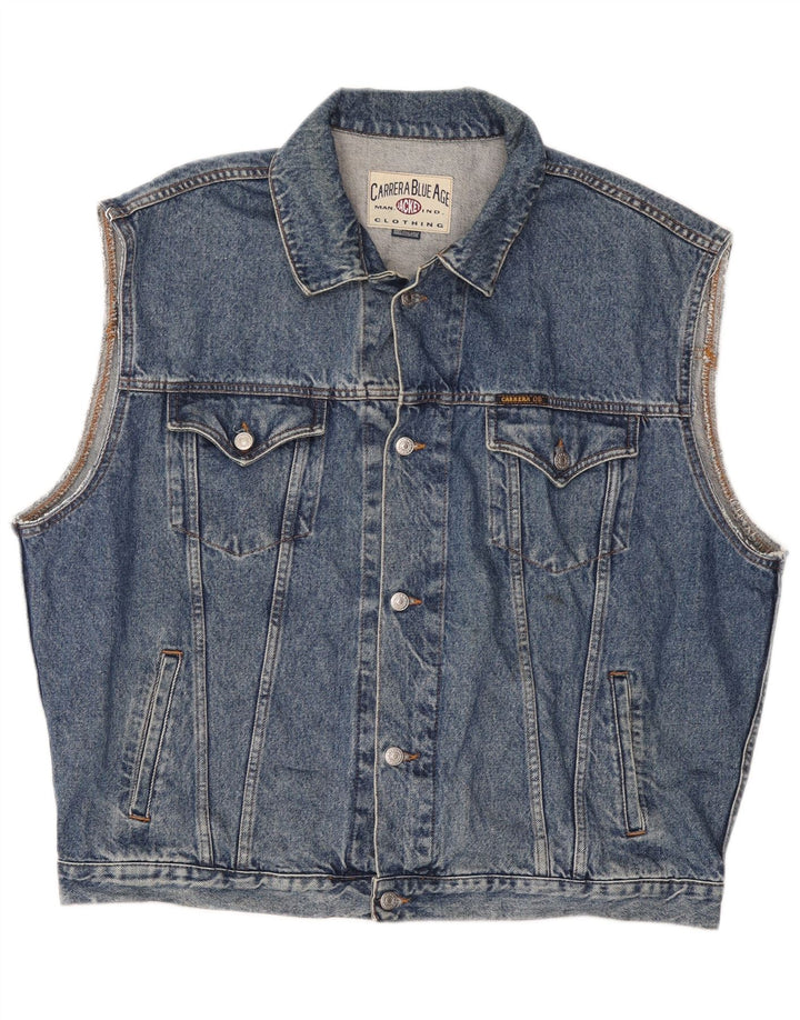 CARRERA Gilet Denim pentru bărbați UK 44 2XL Blue Bumbac