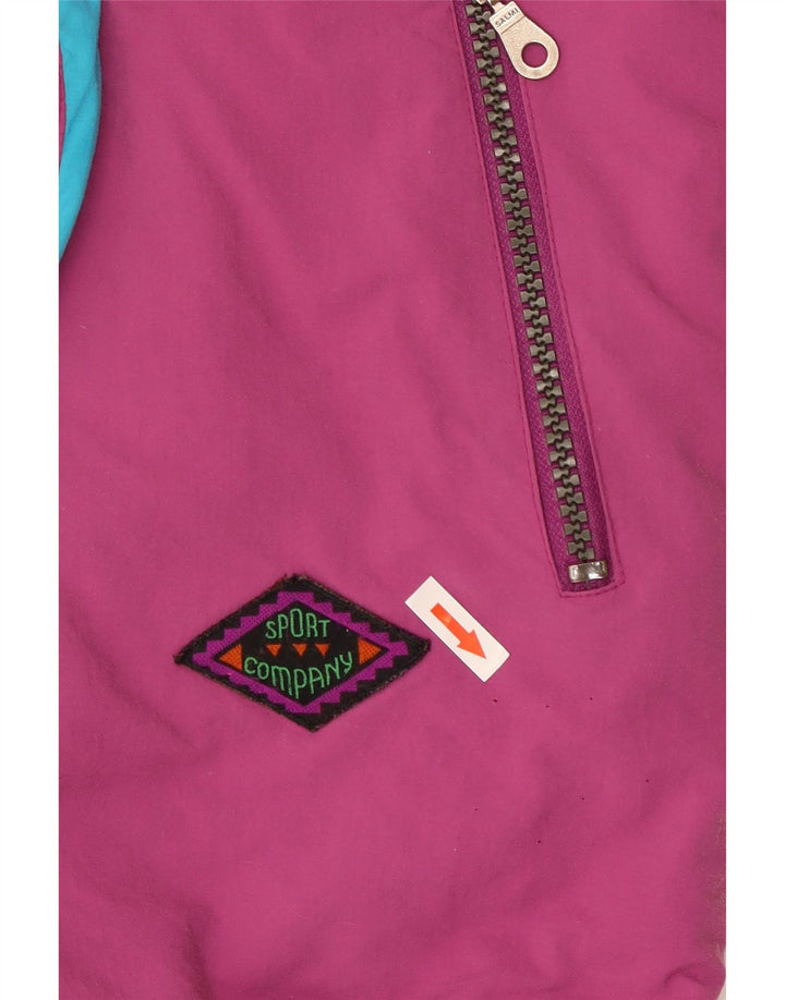 Jachetă de schi cu pulover grafic vintage pentru bărbați UK 44 2XL Violet Colorblock
