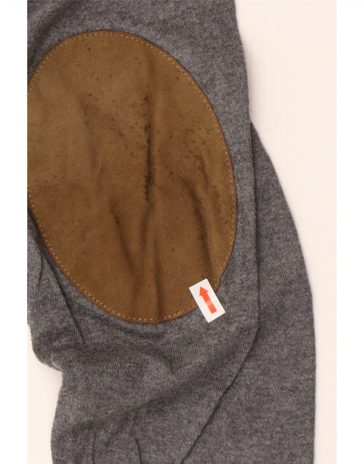 Massimo Dutti Pulover cu decolteu în V pentru bărbați, XL, bumbac gri