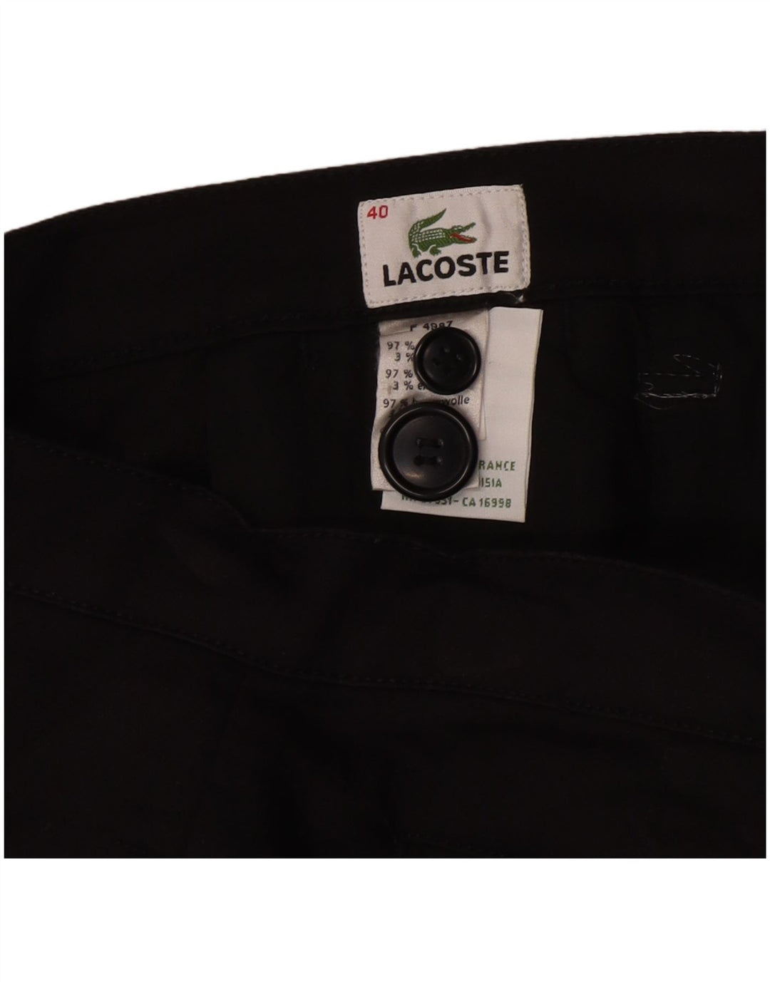 Pantaloni Capri pentru femei Lacoste Mărimea 44 Medium W30 L21 Bumbac negru