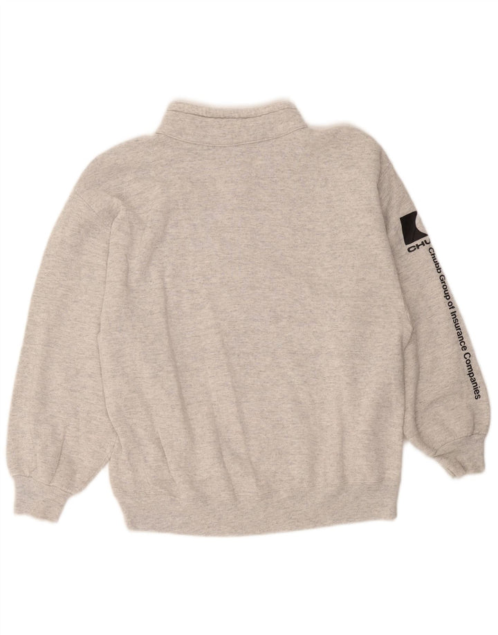 Pulover pentru damă Jerzees, cu grafic, cu fermoar, cu gât, EU 46 XL, gri pete