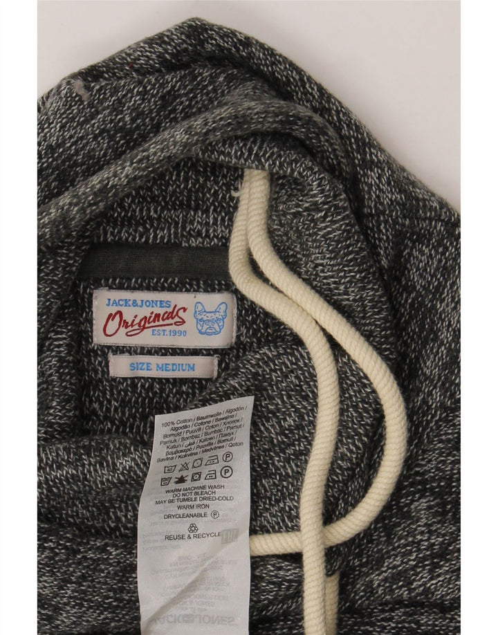Pulover Jack & Jones pentru bărbați cu gât rulat, bumbac cu pete, gri mediu
