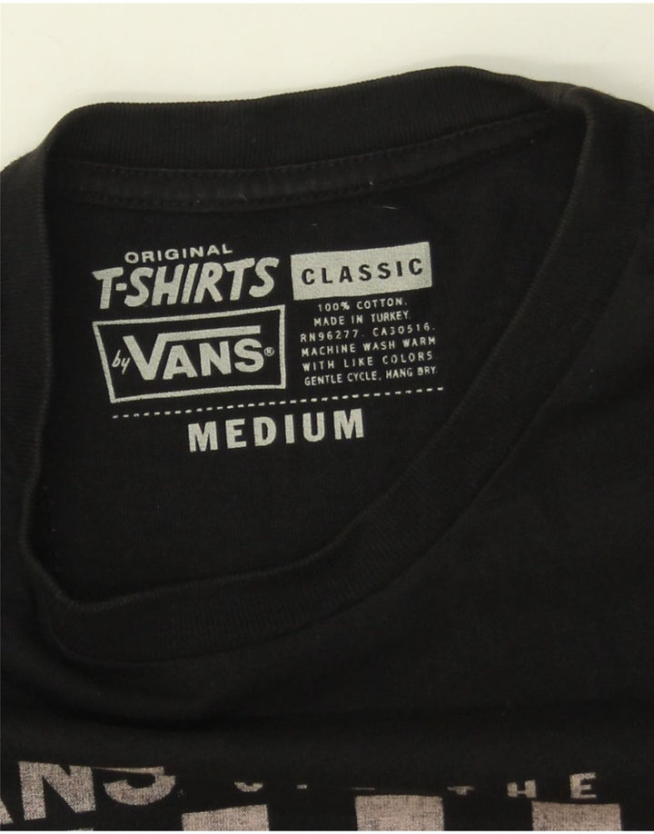 VANS Mens Classic Graphic T-Shirt Top Medium Black Cotton Vintage Vans and Second-Hand Vans from Messina Hembry 