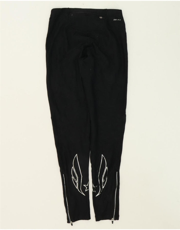 NIKE Womens Dri Fit Graphic Leggings UK 12 Medium  Black Polyester Vintage Nike and Second-Hand Nike from Messina Hembry 