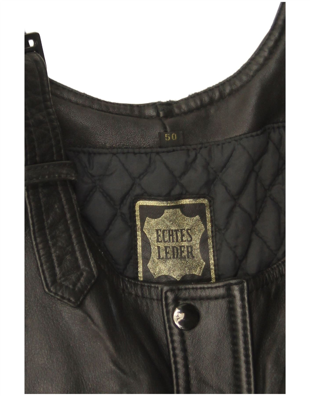 Salopetă din piele fără mâneci pentru femei VINTAGE UK 12 Piele neagră medie