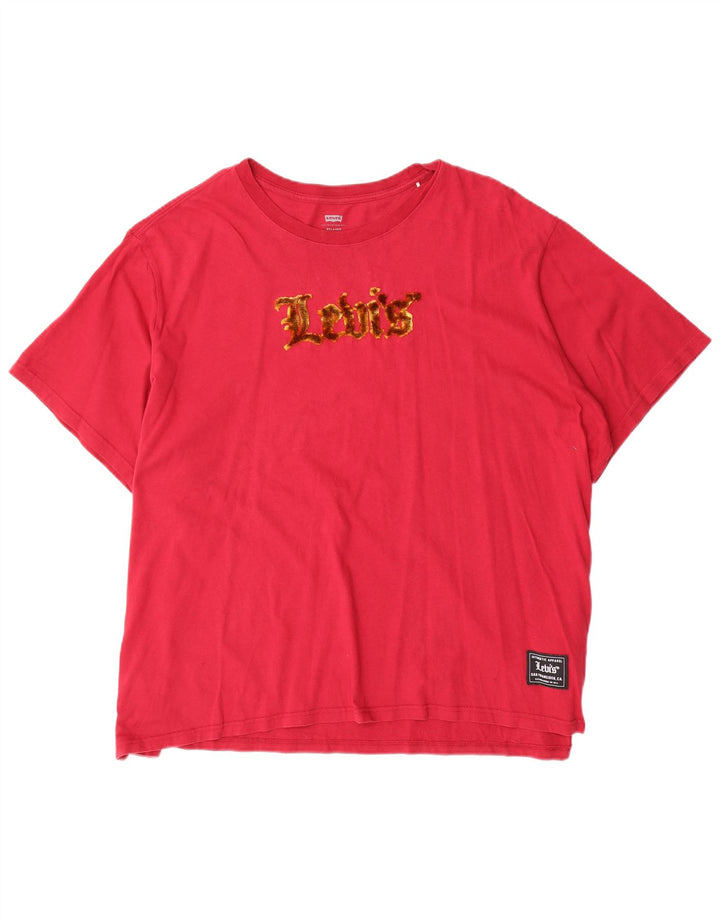Tricou cu grafic relaxat Levi's pentru bărbați Top 2XL bumbac roșu
