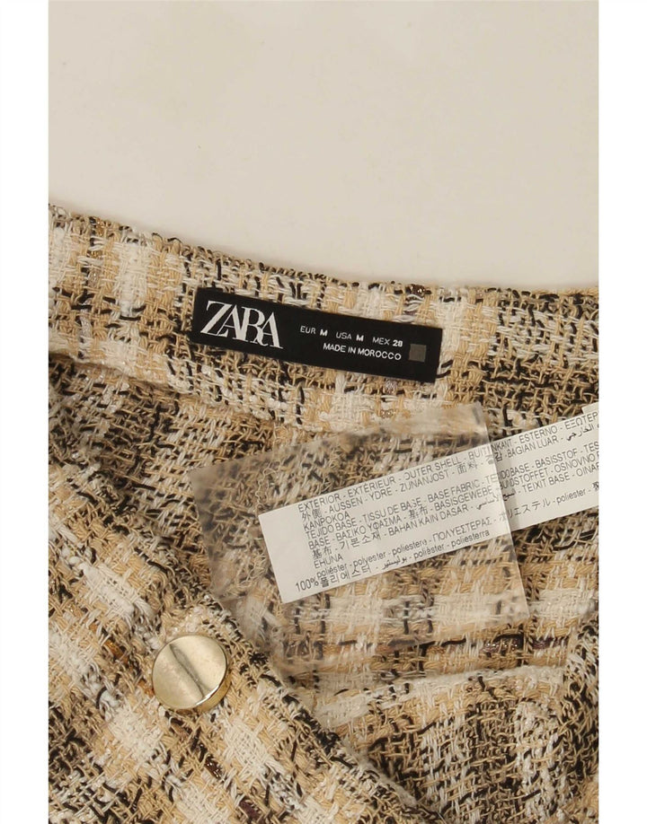 Pantaloni scurți casual pentru femei Zara Medium W28 Brown Check Poliester