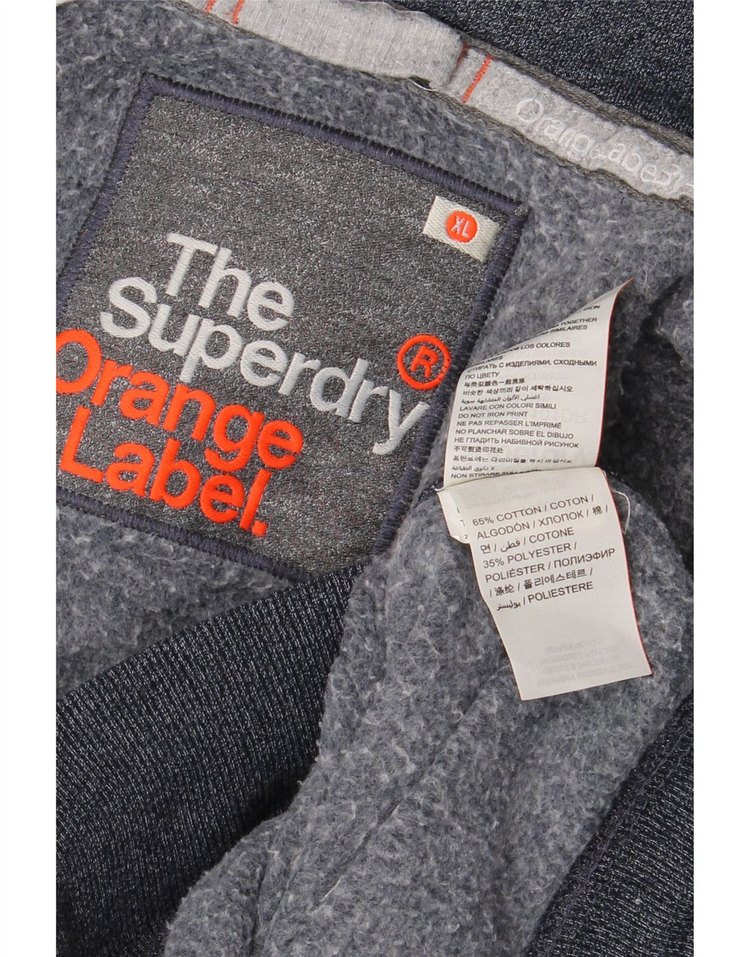 SUPERDRY Pulover cu glugă cu fermoar pentru bărbați, XL, bumbac bleumarin