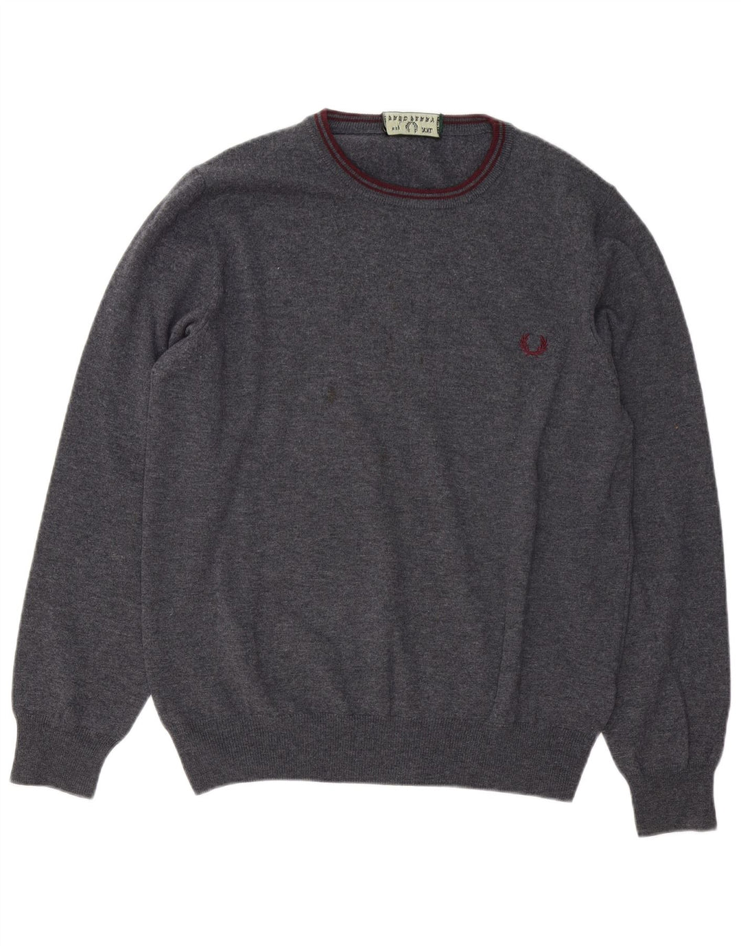 Fred Perry Pulover pentru bărbați cu gât crew, 2XL, lână gri