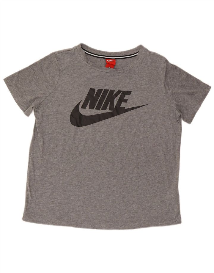 Tricou grafic Nike pentru femei Top UK 16 Large Gri Poliester