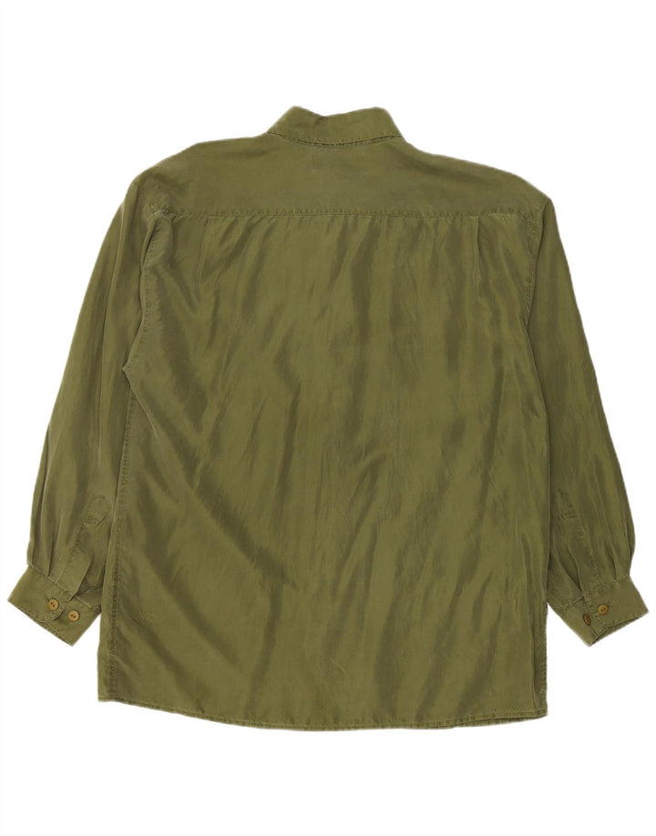 Cămașă Vintage pentru bărbați, mare, verde, mătase