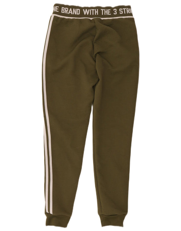 Pantaloni de trening Adidas pentru femei cu trei dungi Pantaloni de jogging UK 8 Small Khaki
