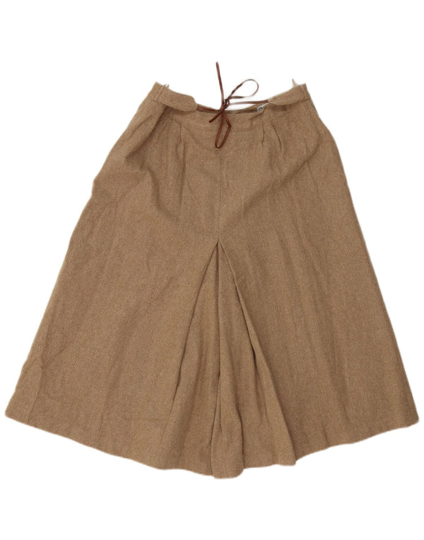 Pantaloni scurti cargo vintage pentru femei cu talie înaltă IT 48 XL W30 Bej Herringbone
