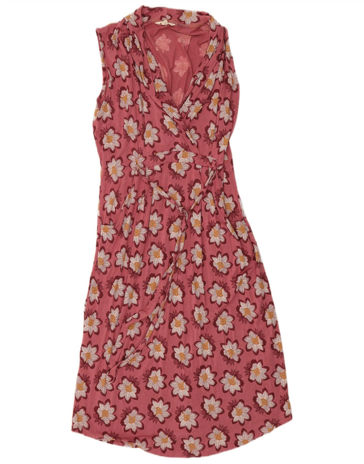 White Stuff Rochie de bază fără mâneci pentru femei UK 14 Medium Pink Floral Viscose