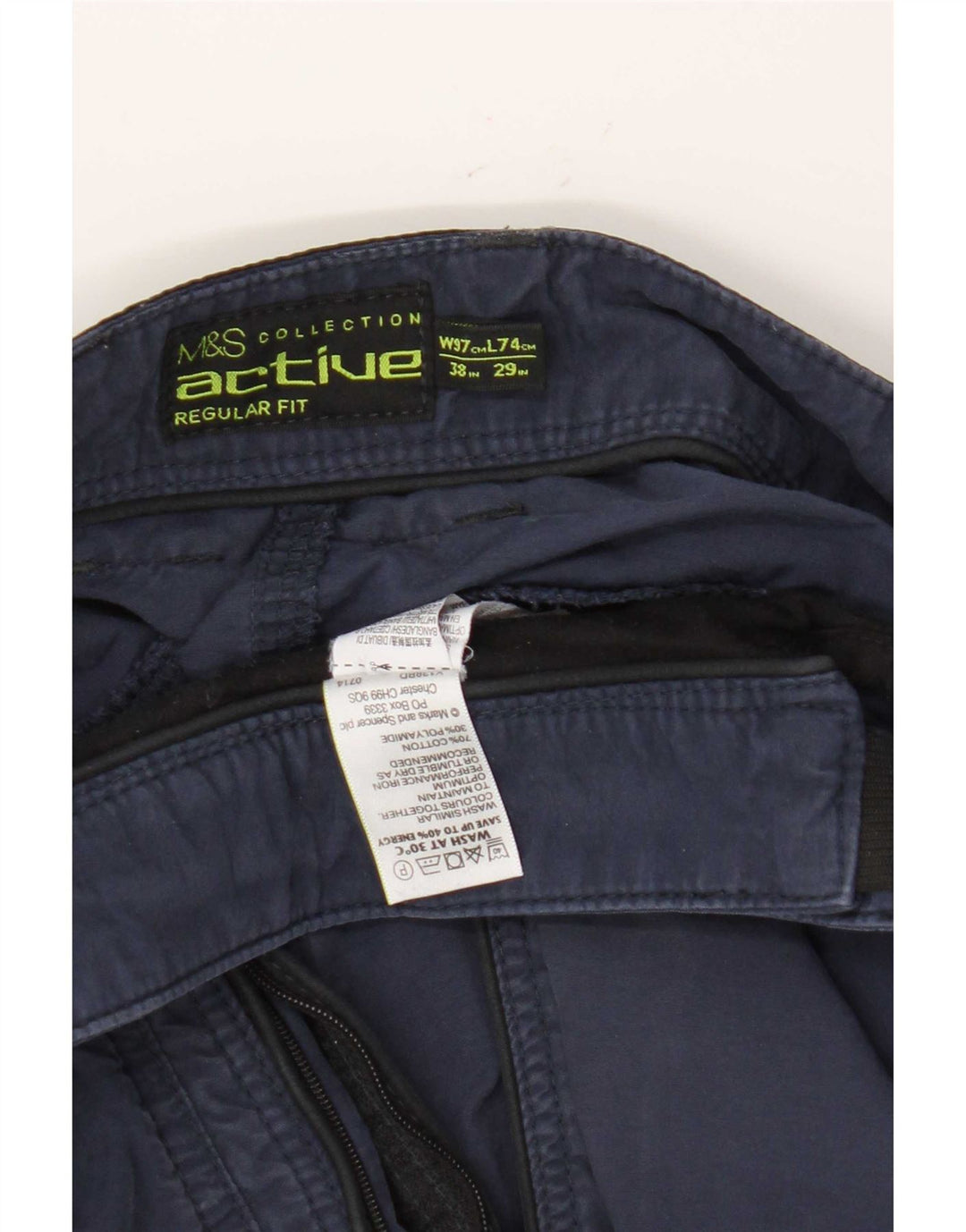 Marks & Spencer Pantaloni cargo pentru bărbați, drepti, cu croiala normală, W38 L29, bleumarin