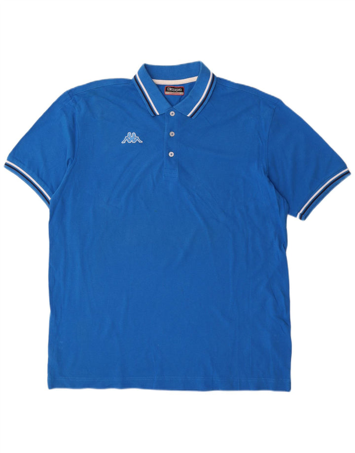 Cămașă polo pentru bărbați KAPPA 2XL, bumbac albastru