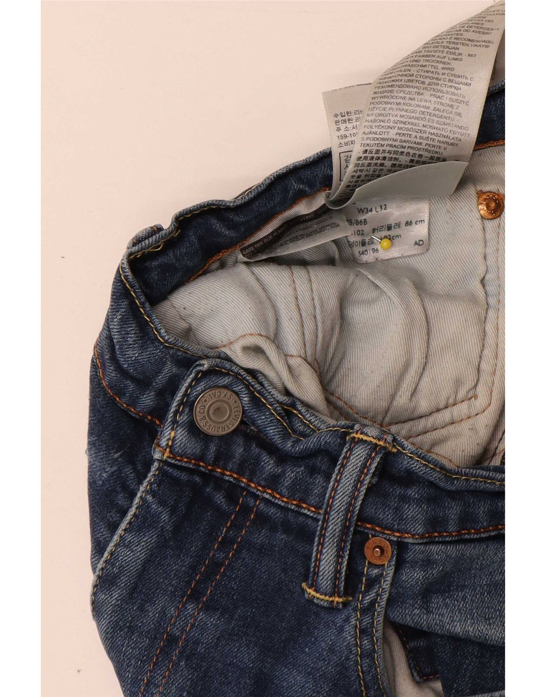 Blugi slim pentru bărbați Levi's W34 L32 Bumbac albastru