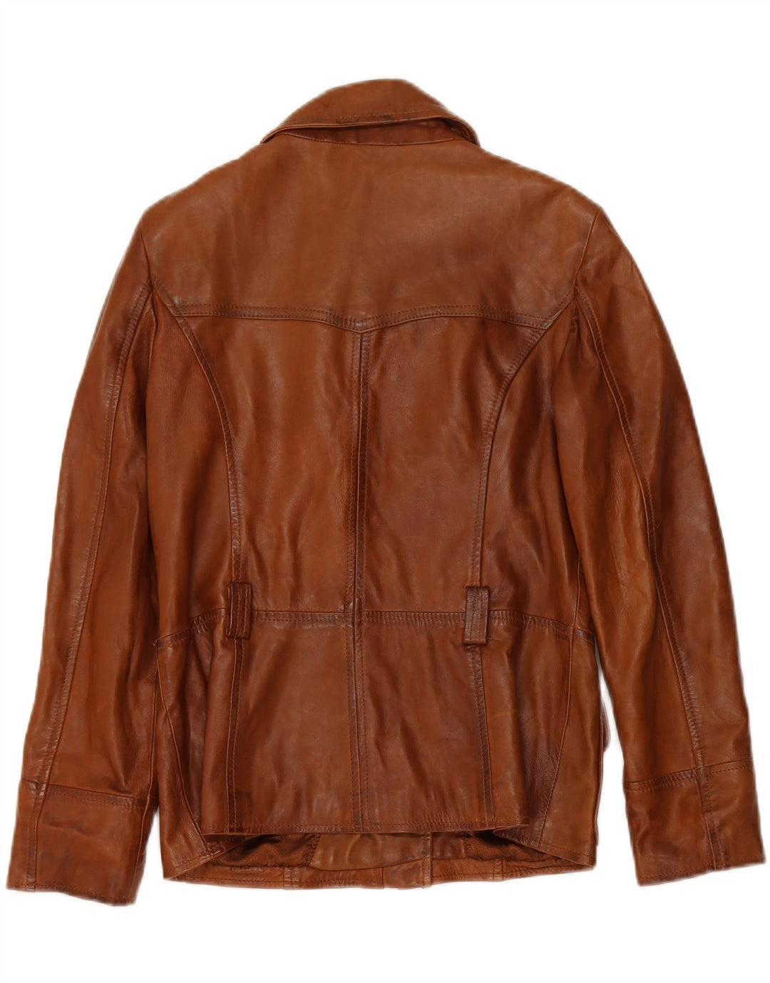 VINTAGE Womens Leather Jacket EU 36 Small Brown Leather Vintage Vintage and Second-Hand Vintage from Messina Hembry 