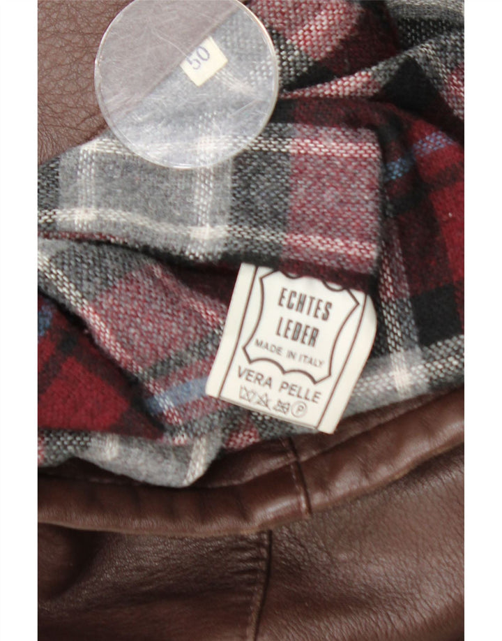 Jachetă din piele vintage pentru bărbați cu curea EU 50, mare, maro, din piele