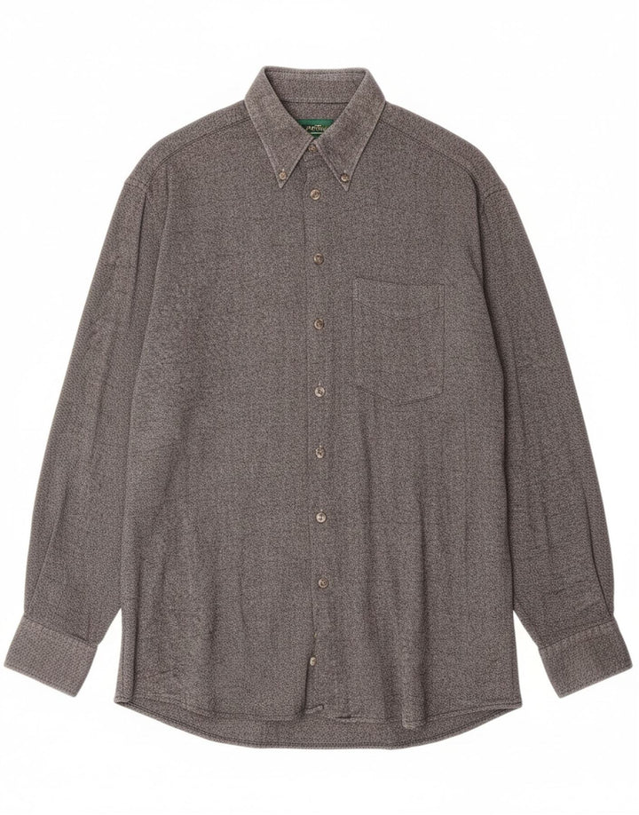 CLUB D'AMINGO Mens Shirt Size 42 Large Grey Flecked Cotton Vintage Club D'Amingo and Second-Hand Club D'Amingo from Messina Hembry 