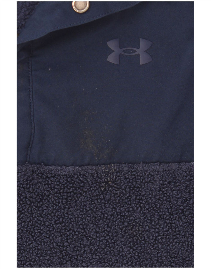 Pulover pentru bărbați Under Armour, cu gât cu nasturi, fleece, mare, albastru, poliester