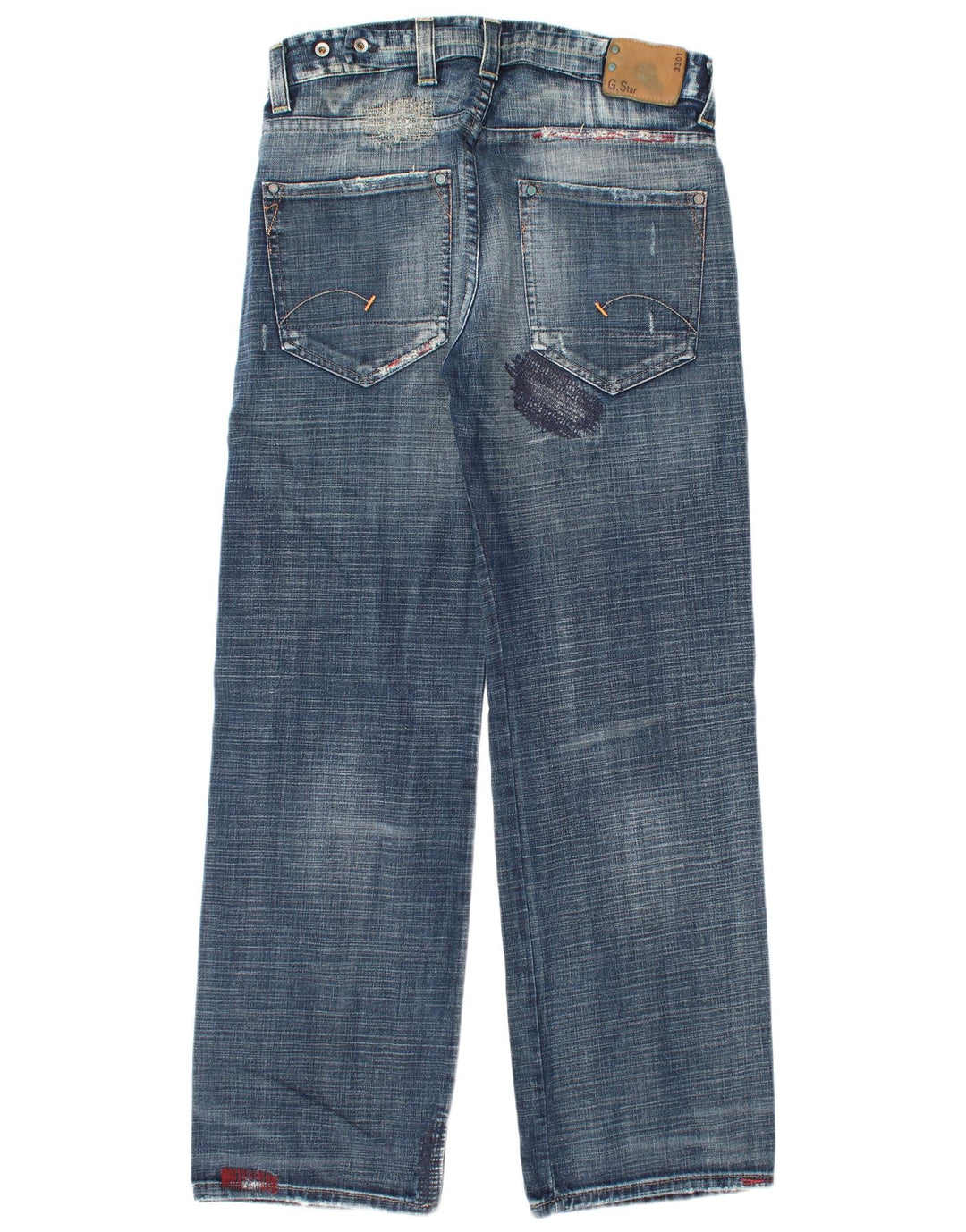 G-STAR Blugi 3301 Distressed Straight pentru bărbați L33 L34 Bumbac albastru