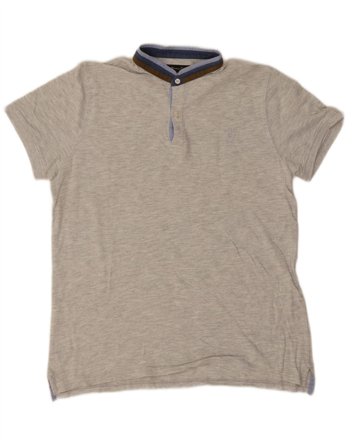 Cămașă polo Massimo Dutti pentru bărbați, mare, gri cu dungi