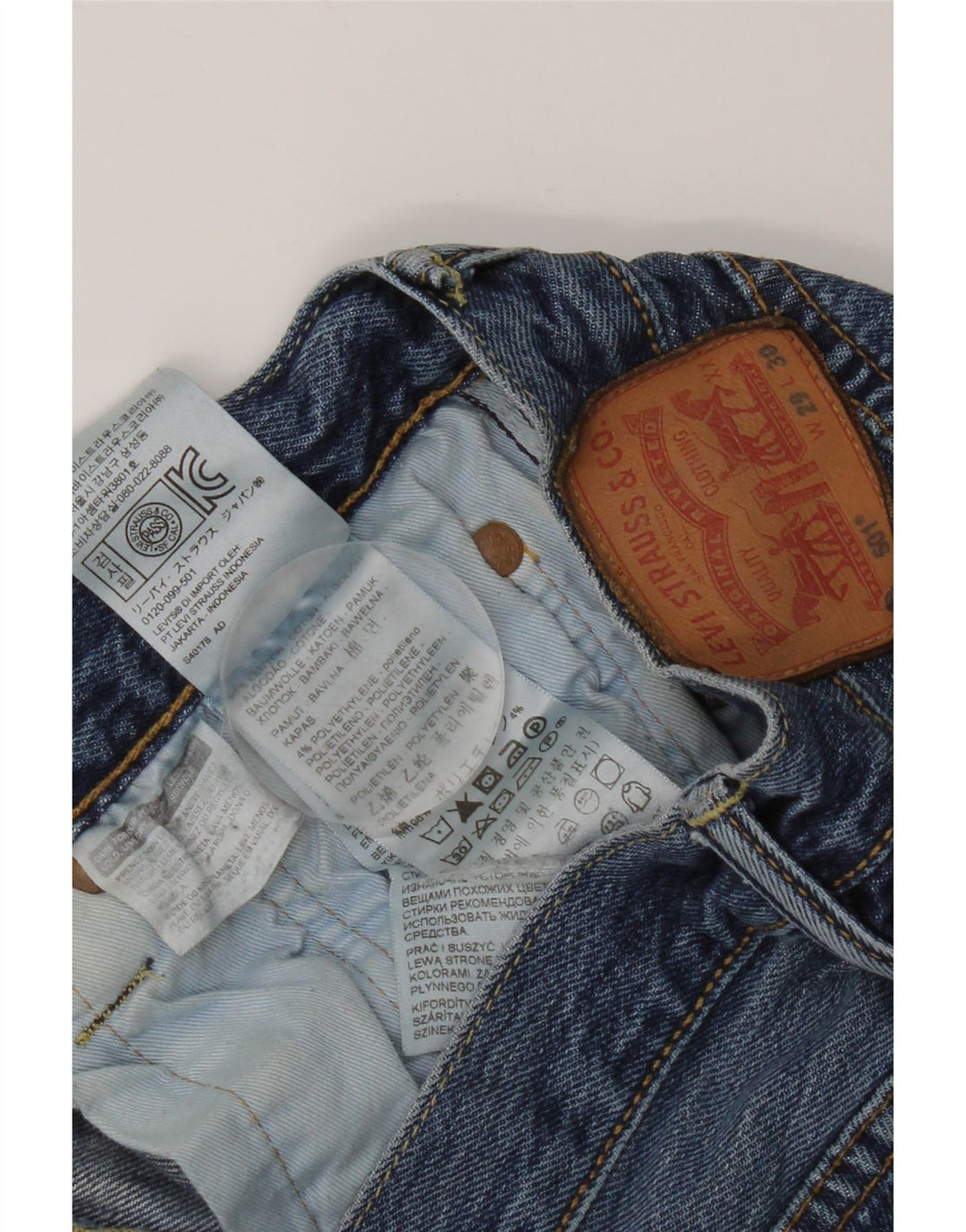 Blugi drepti pentru bărbați Levi's 501 W29 L30 Bumbac albastru