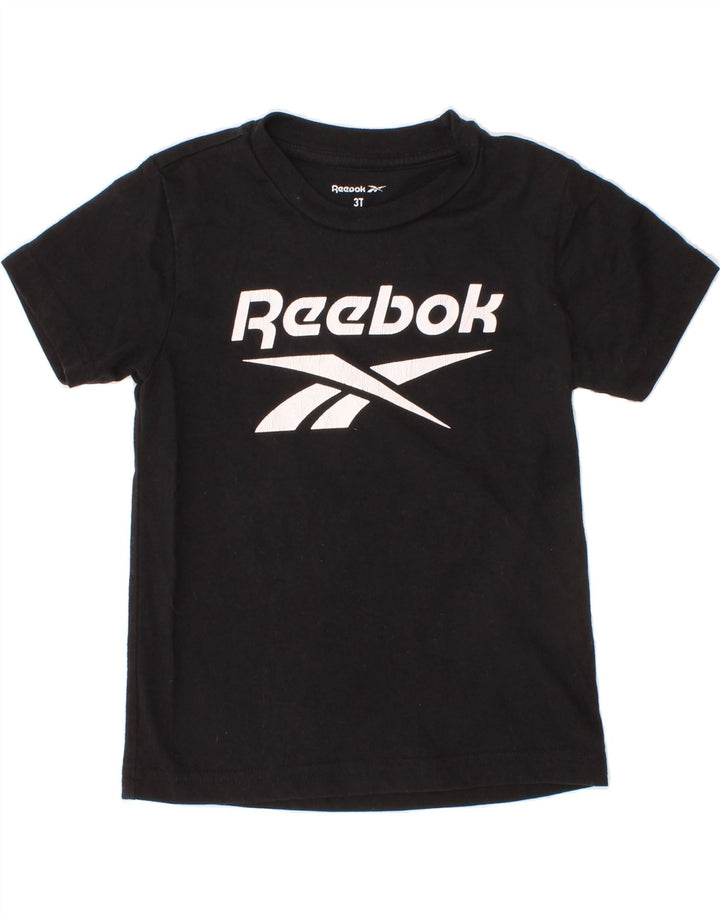REEBOK Boys Graphic T-Shirt Top 2-3 Years Black Cotton Vintage Reebok and Second-Hand Reebok from Messina Hembry 