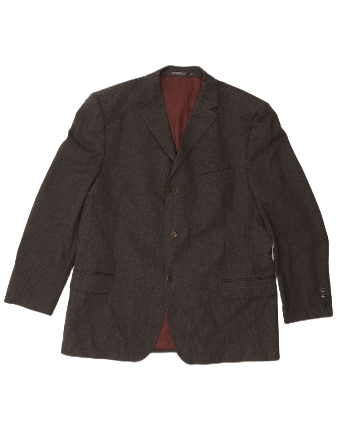 PIERRE CARDIN Mens Regular 3 Button Blazer Jacket UK 42 XL Grey Wool