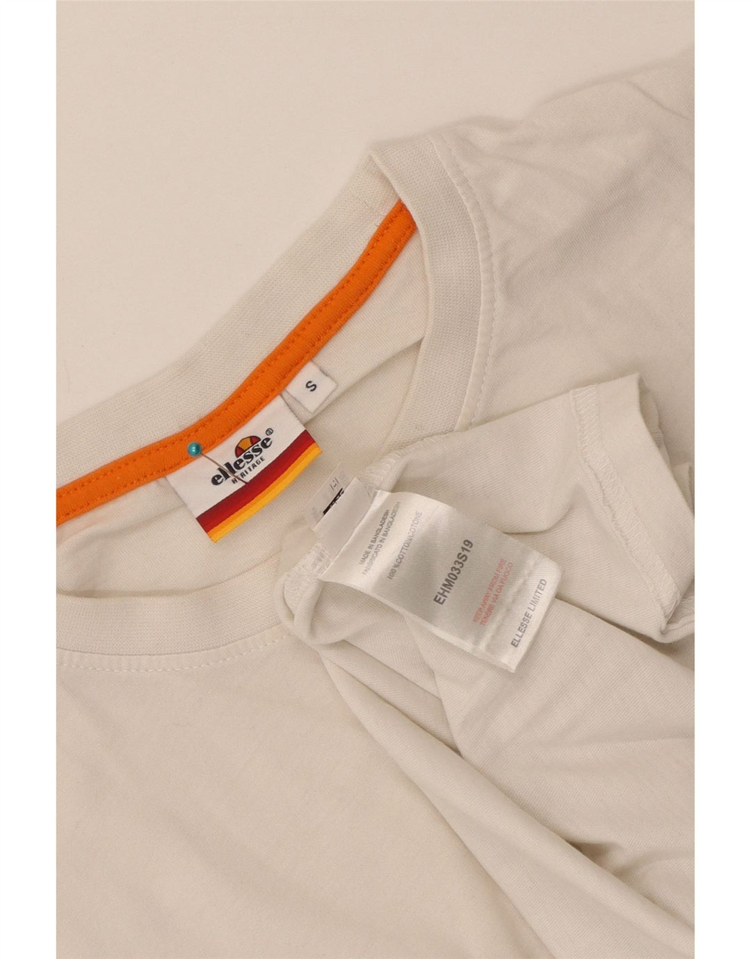 Tricou cu grafică Ellesse Heritage pentru bărbați Top mic din bumbac alb