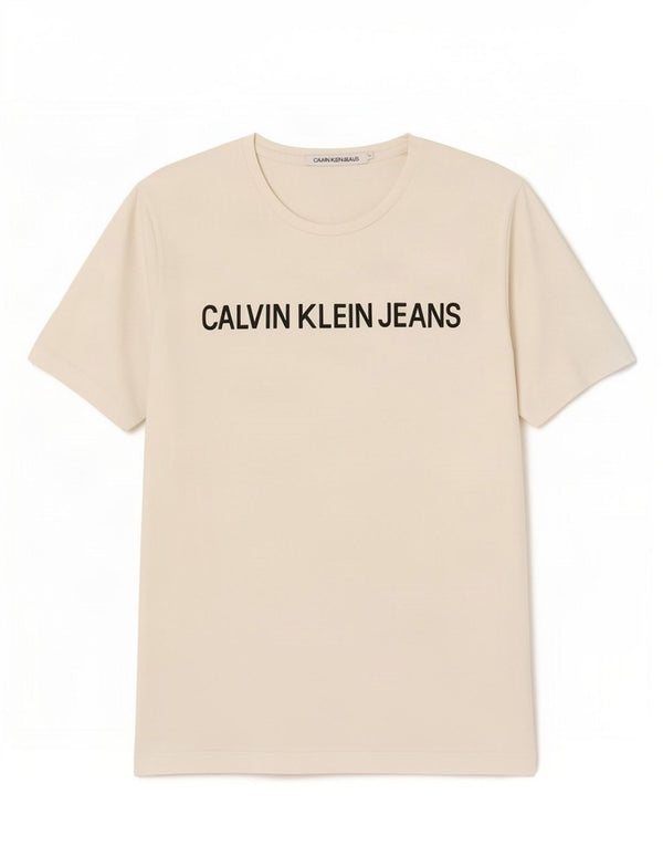 Tricou grafic pentru bărbați Calvin Klein Jeans Top mare din bumbac alb