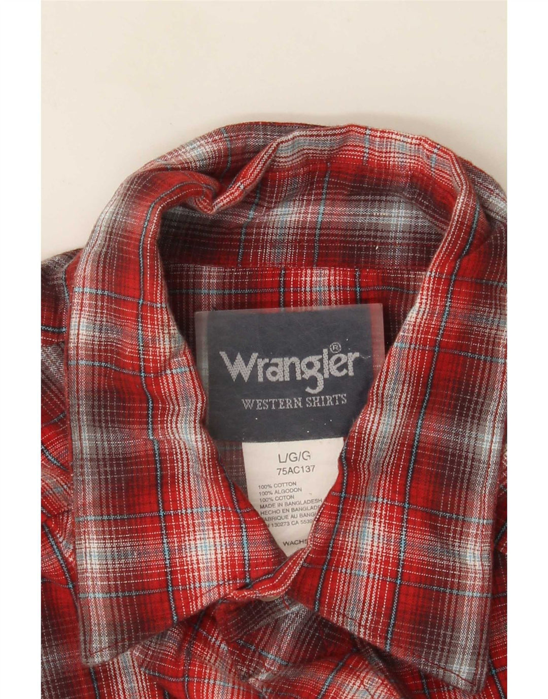 Cămașă Western Flannel Wrangler pentru bărbați, bumbac cu carouri mari, roșii