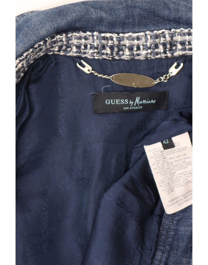 Jachetă bomber cu model abstract pentru femei Guess By Marciano IT 42 albastru mediu